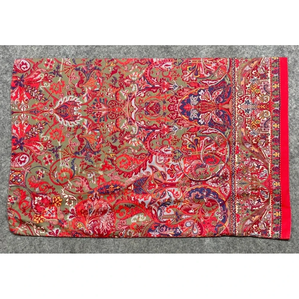 Vintage Ralph Lauren Queen Galahad 4 Piece Sheet Set Red Paisley